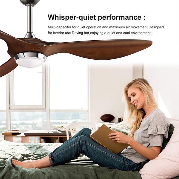 Ventilador de techo Huangchuang de 52 pulgadas con kit de luz LED, aspas modernas con control remoto, motor reversible silencioso, atenuación y ajuste de temperatura de color, 6 niveles, acabado pintado a mano