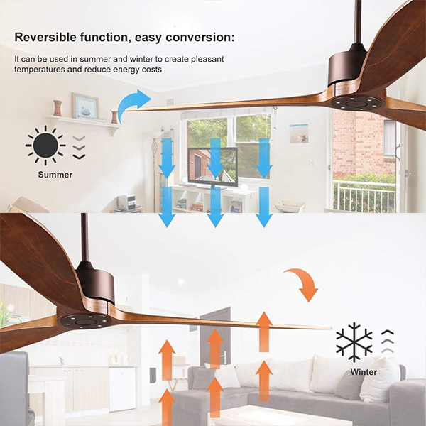 Huangchuang Ventilador de techo moderno con motor CC de 65 pulgadas con control remoto, 6 velocidades, bronce aceitado