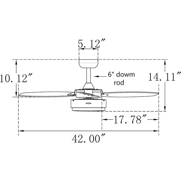Huangchuang Ventilador de techo interior de estilo moderno de 52 pulgadas con kit de luz regulable y control remoto, cuchillas reversibles, ETL para sala de estar, dormitorio, sótano, cocina, metal